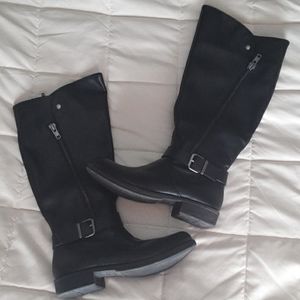 Black knee high boots